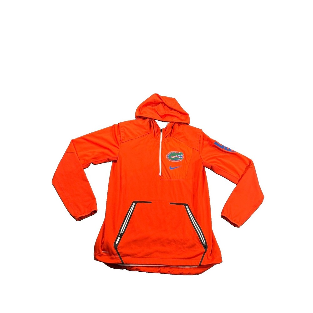 Nike Florida Gators 1/4 Zip Hoodie Mens S Orange Shield Pullover